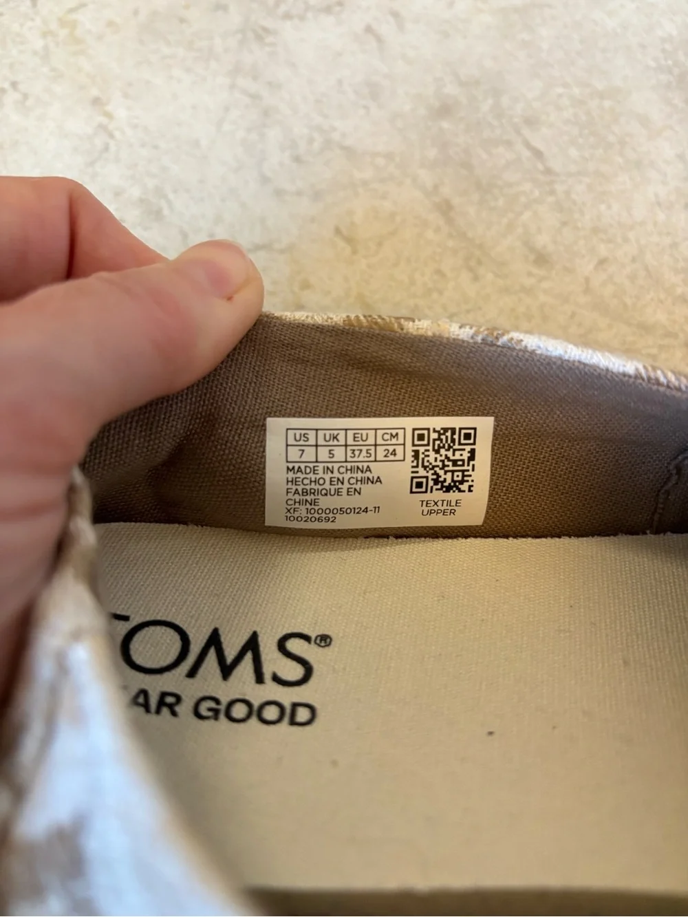 Toms Beige & Cream Patterned Espadrille Slip-On - Women